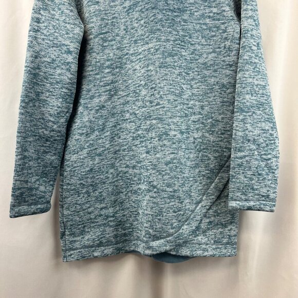 Lands’ End Women’s Fleece Tunic Funnel Neck Turquoise Space Dye Size Small - Picture 4 of 8